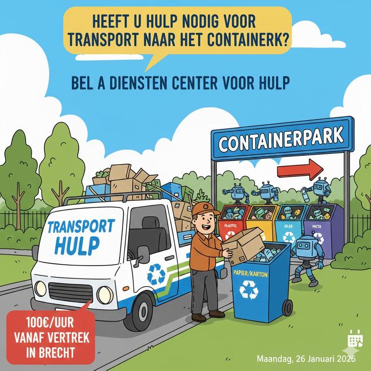 Transport hulp naar containerpark nodig? Wij helpen u!, Maison & Meubles, Fauteuils, Enlèvement