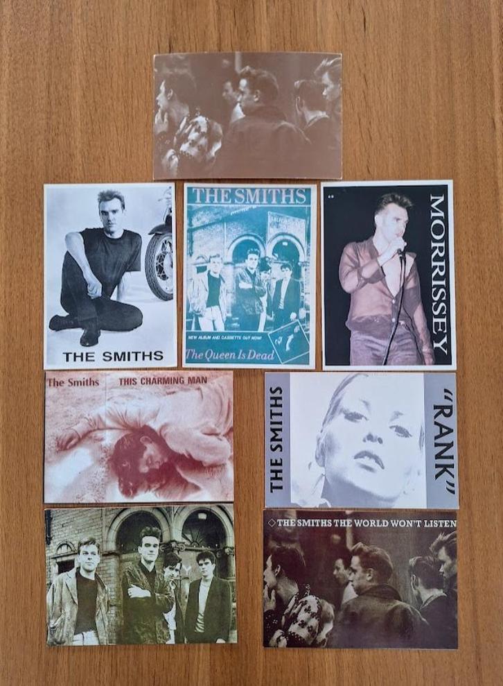 8 postkaarten The Smiths / Morrissey uit de jaren 80, Verzamelen, Muziek, Artiesten en Beroemdheden, Zo goed als nieuw, Foto of Kaart