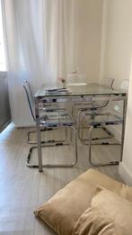 Table en verre et 4 chaises, Enlèvement, Comme neuf, Intemporel, 4 à 6 chaises
