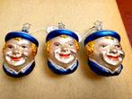 Vintage glazen INGE-GLAS Kerstballen Matrozenhoofdjes, Diversen, Kerst, Ophalen of Verzenden, Zo goed als nieuw