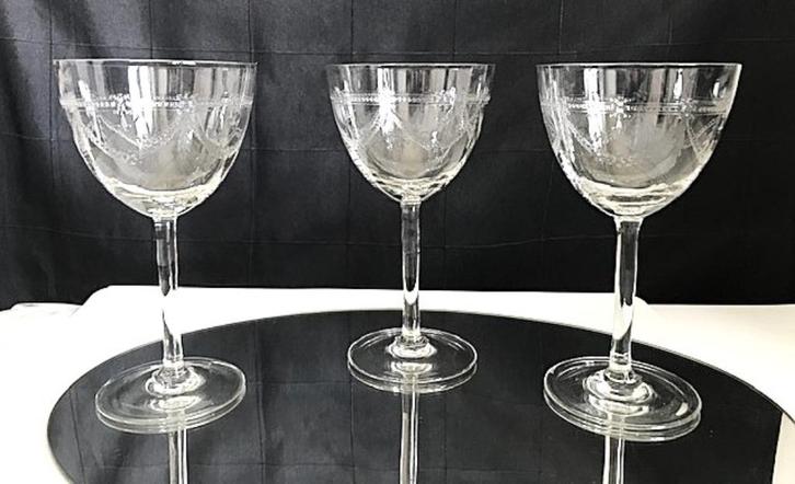 Glazen Kristal Antiek Dampierre Arque 3 st H 17,5✨👀😍💑👌, Antiek en Kunst, Antiek | Glaswerk en Kristal, Ophalen of Verzenden