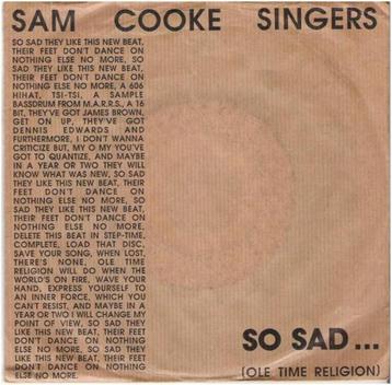 SAM COOKE SINGERS: "So sad... (Ole time religion)" - Belpop! beschikbaar voor biedingen