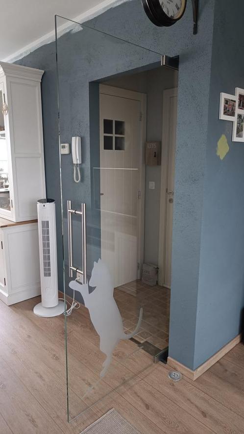 Glazen binnendeur, Doe-het-zelf en Bouw, Deuren en Vliegenramen, Zo goed als nieuw, Binnendeur, Minder dan 200 cm, 80 tot 100 cm