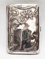 Boîte à cigarettes en argent Art Nouveau., Enlèvement ou Envoi, Argent