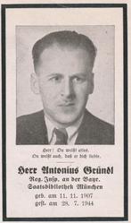 Duits oorlogsslachtoffer  Antonius Gründl, Ophalen of Verzenden