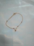 Fijn armbandje verguld steentjes granaat, Handtassen en Accessoires, Armbanden, Met bedels of kralen, Nieuw, Ophalen of Verzenden