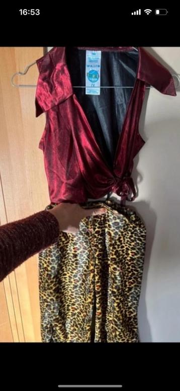 Panterbroek en bloesje carnavalkledij beschikbaar voor biedingen