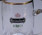 Heineken Bier bierpul met gouden rand en export logo, Verzamelen, Biermerken, Nieuw, Heineken, Ophalen of Verzenden