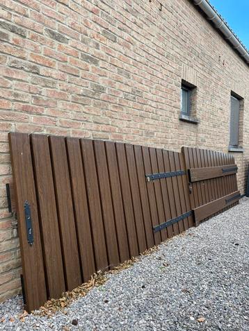 Portail 4m80 double battant comme neuf pvc, Jardin & Terrasse, Enlèvement, Comme neuf, Aluminium