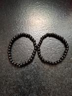 Lot de 2 bracelets en perles noires, Bijoux, Sacs & Beauté, Enlèvement ou Envoi, Comme neuf, Noir