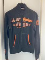 Sweatshirt van J&Joy. Donkergrijs met oranje stiksels. DE, Maat 46 (S) of kleiner, J&Joy, Zo goed als nieuw