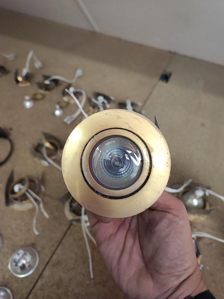 Gouden spots, mini spots , verlichting. 8 X, Huis en Inrichting, Lampen | Spots, Ophalen