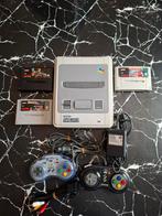 Super Nintendo-console + 3 topgames + 2 turbocontrollers enz, Avontuur en Actie, 2 spelers, Ophalen of Verzenden, Zo goed als nieuw