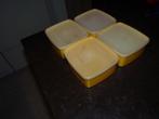 tupperware 4x boîtes de congélation 400 ML, Jaune, Autres types, Utilisé, Enlèvement ou Envoi