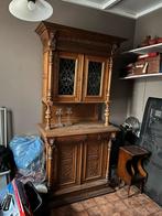 Mooie eikenhouten kast met glas in lood, Ophalen