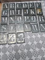 Vintage sjablonen set hoofdletters – zink – 80 mm, Ophalen, Gebruikt, Overige typen