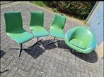 Vintage set van 3 stoelen en een zeteltje - groen - 1973, Zo goed als nieuw, Ophalen