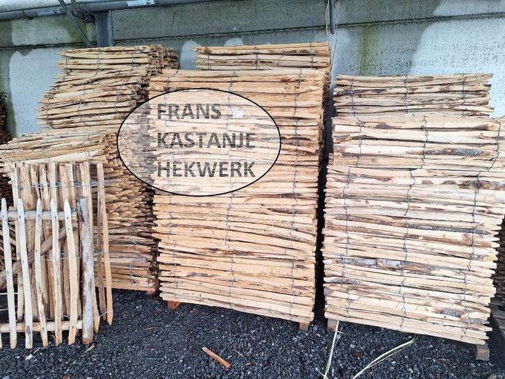 frans kastanje hekwerk, Jardin & Terrasse, Clôtures de jardin, Neuf, Autres types, Bois, Avec portail, Enlèvement