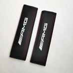 2 zwarte AMG-riemhoezen in wit logoleer 235x65mm