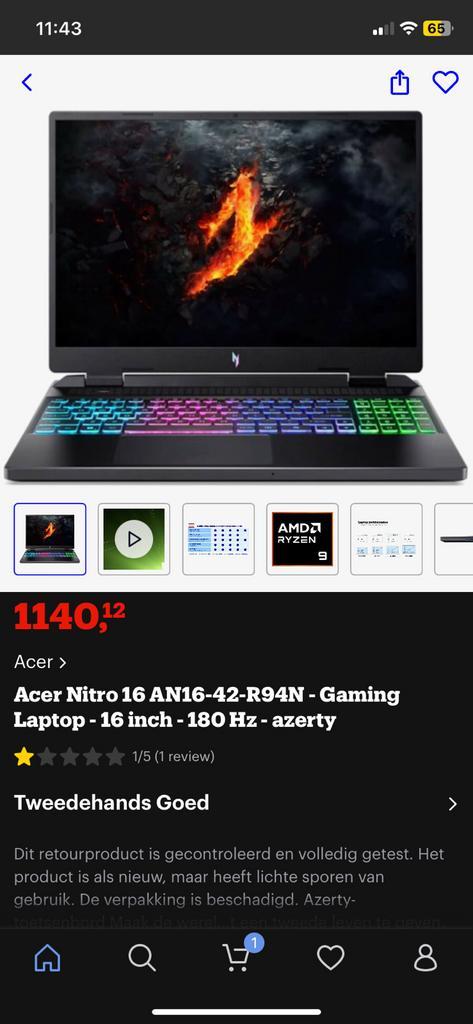 Game laptop, Computers en Software, Windows Laptops, Nieuw, 17 inch of meer, SSD, 4 Ghz of meer, 16 GB, Azerty, Met videokaart