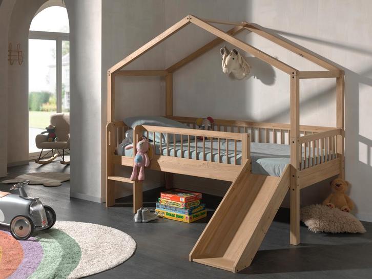 FORREST HUISBED MET GLIJBAAN. NIEUW! MASSIEVE EUROPESE EIK!, Kinderen en Baby's, Kinderkamer | Bedden, Nieuw, 180 cm of meer, 100 cm of meer