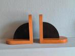 Vintage houten boekensteunen in art deco stijl, Ophalen of Verzenden