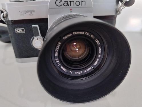 Canon FT ql Camera met FL 35mm 1:3.5 lens, Audio, Tv en Foto, Fotocamera's Analoog, Zo goed als nieuw, Spiegelreflex, Canon, Ophalen of Verzenden