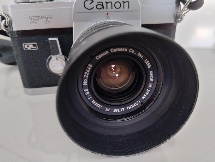 Canon FT ql Camera met FL 35mm 1:3.5 lens, Audio, Tv en Foto, Fotocamera's Analoog, Zo goed als nieuw, Spiegelreflex, Canon, Ophalen of Verzenden