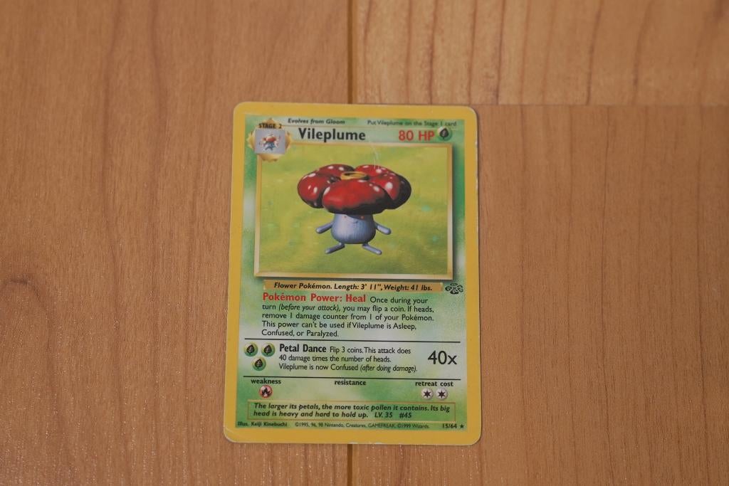 Vileplume Holo – Jungle Unlimited 1999 - PSA 2 schatting, Hobby en Vrije tijd, Verzamelkaartspellen | Pokémon, Gebruikt, Losse kaart