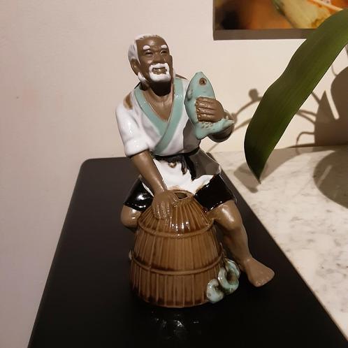 Vintage Chinese figuur Shekwan Mudman Mudman Fisherman Ave, Antiek en Kunst, Kunst | Niet-Westerse kunst, Ophalen of Verzenden