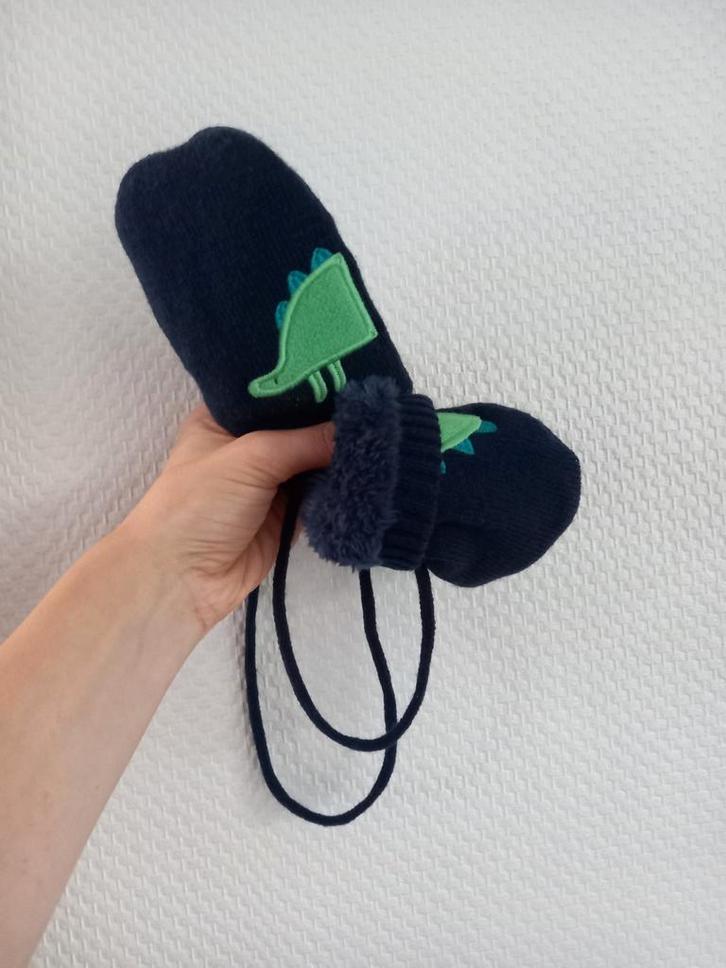 Navy blue dinosaurus warme wantjes Orchestra 86, Kinderen en Baby's, Kinderkleding | Mutsen, Sjaals en Handschoenen, Zo goed als nieuw