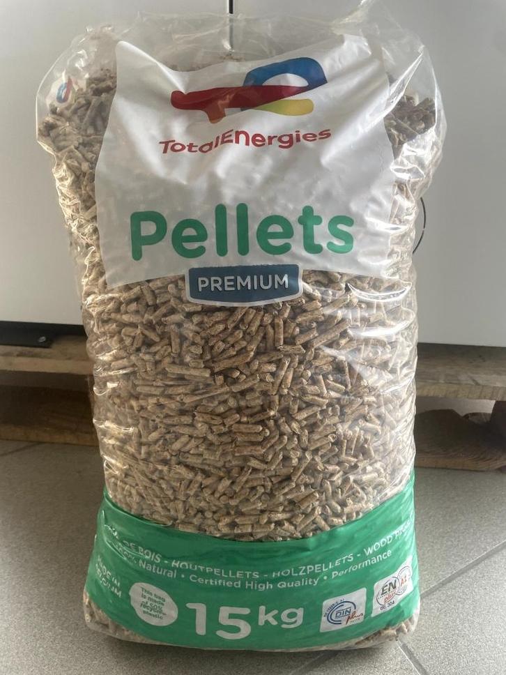 Total Houtpellets  15kg/ zak, Tuin en Terras, Brandhout, Overige houtsoorten, Ophalen