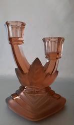 Rosaline persglas kandelaar jaren 20, Antiek en Kunst, Ophalen of Verzenden