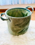 Mooie decoratieve mand in zacht groen velours, Ophalen, Zo goed als nieuw, Rond, Mand