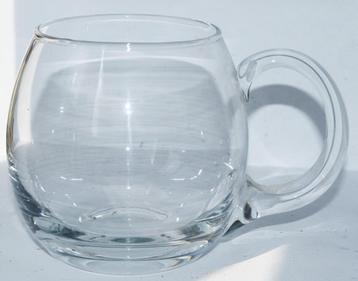 Bolvormig Glazen bierkruik 66 cl jaren 80 * VINTAGE, NIEUW * beschikbaar voor biedingen