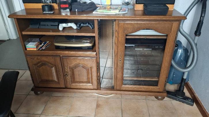 Vintage stereo toren , bruine kast erbij, TV, Hi-fi & Vidéo, TV, Hi-fi & Vidéo Autre, Utilisé, Enlèvement