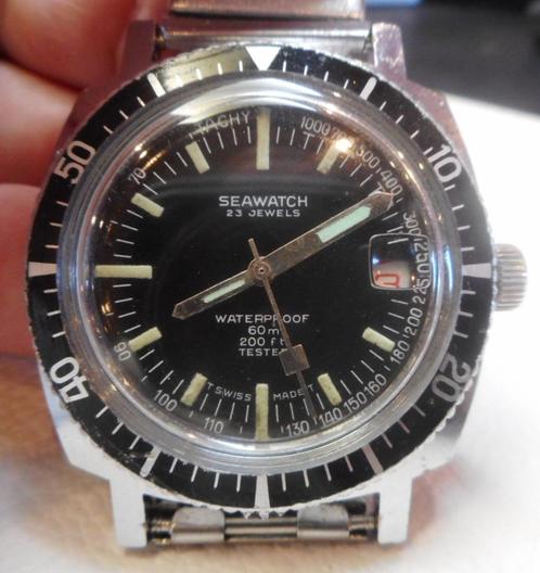 84) Seawatch plongée mécanique vintage, calibre EB 8021 23 r, Handtassen en Accessoires, Edelstenen, Gebruikt, Ophalen of Verzenden