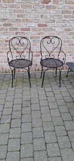 2 ijzeren tuinstoelen samen €25, Tuin en Terras, Tuinstoelen, Ophalen, Gebruikt