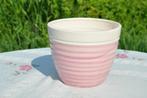 §  cache pot faience rose et blanc, Jardin & Terrasse, Autres matériaux, Rond, Utilisé, Moins de 25 cm