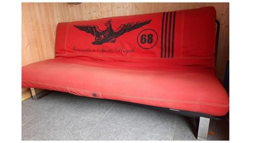 slaapzetel, Huis en Inrichting, Slaapkamer | Slaapbanken, Zo goed als nieuw, 140 cm, 200 cm, Tweepersoons, Zwart, Rood, Ophalen