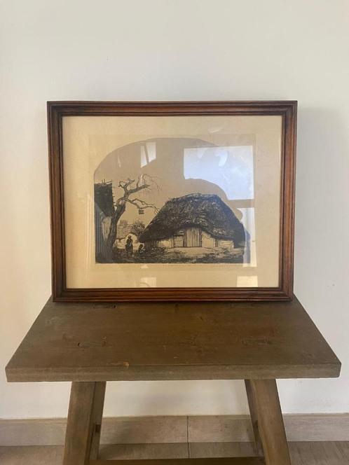 Dirk Baksteen (1886–1971) – "Het Vogelkooitje", Antiek en Kunst, Kunst | Etsen en Gravures, Ophalen