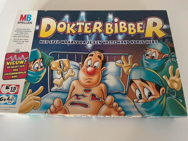 Gezelschapsspel : Dokter Bibber!, Hobby en Vrije tijd, Gezelschapsspellen | Overige, Gebruikt, Ophalen
