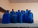 Verzameling flessen blauw glas, Ophalen, Gebruikt