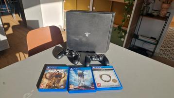 PS4 pro 1 To + 2 manettes + 3 jeux, Enlèvement, Comme neuf, Pro
