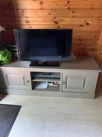 Grijs/taupe beschilderd houten tv-meubel, Ophalen, 150 tot 200 cm, Zo goed als nieuw, Minder dan 100 cm