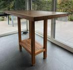 Hoge Teak Tafel 140(lang)*80(breed)*110(hoog), Ophalen, 100 tot 150 cm, Teakhout, 50 tot 100 cm