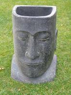 standbeeld van een stenen bloempot met groot hoofd, pat nouv, Tuin en Terras, Overige vormen, Nieuw, Steen, Tuin