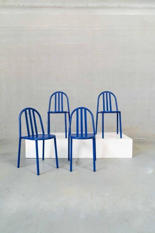 Stoel 222 – Robert Mallet-Stevens Set van 4, Huis en Inrichting, Stoelen, Nieuw, Vier, Metaal, Blauw, Ophalen