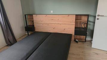 Bedhoofd met nachtkastjes en boxspringbed, Ophalen, Zo goed als nieuw