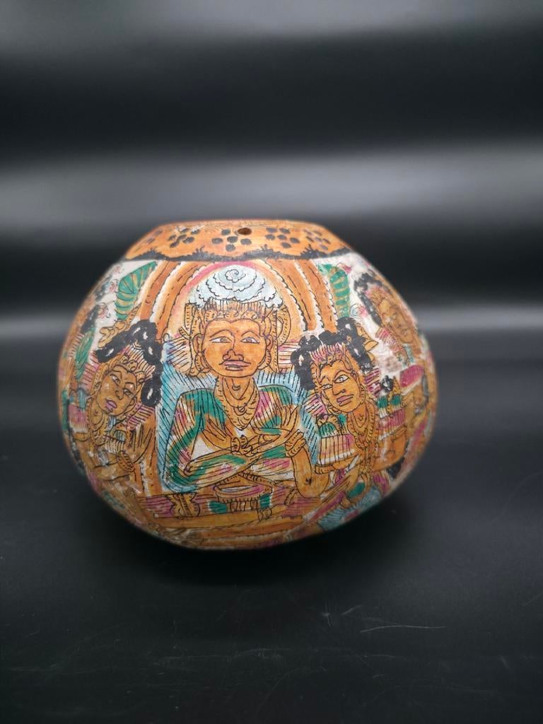 Calebasse peinte à la main, XIXe siècle, Antiquités & Art, Art | Art non-occidental, Enlèvement